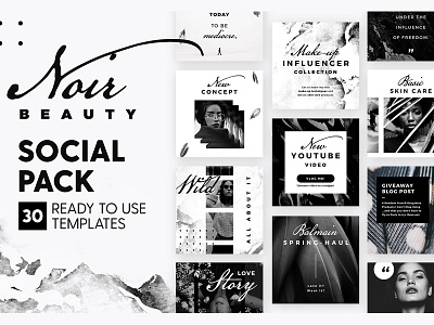 Noir Beauty - Social Pack blogger fashion feminine girlboss instagram instagram blogger lifestyle luxury modern social media social pack stories