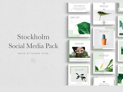 Stockholm Social Media Pack brand branding fashion instagram minimal modern photography photoshop social media social media pack template templates