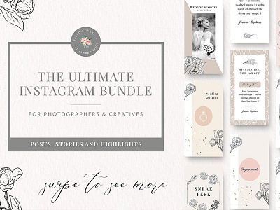 The Ultimate Instagram Bundle instagram bundle instagram post instagram stories instagram templates psd templates social media social media bundle social media icons templates