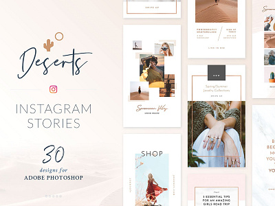 Deserts Instagram Stories Pack deserts deserts instagram stories instagram instagram stories mood board photoshop social media social media templates stories stories pack story templates