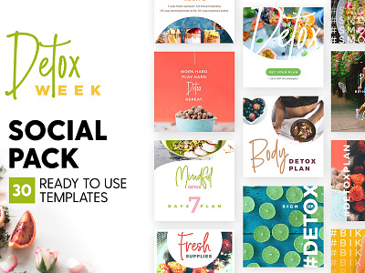 Detox Week - Social Pack apparel blogger fashion feminine girlboss gold instagram lifestyle luxury social media social pack stories