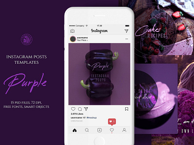 Purple Instagram Posts dark instagram media post posts psd files purple purple instagram posts social social media social media templates templates