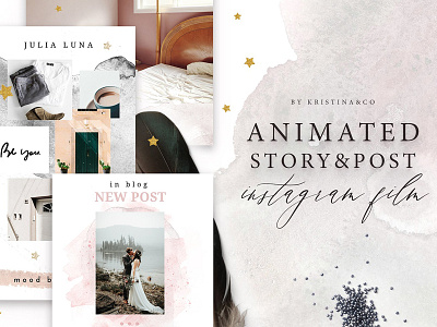 Animated Stories For instagram animated stories fashion feminine instagram instagram stories luxury template moodboard photoshop social media stories template