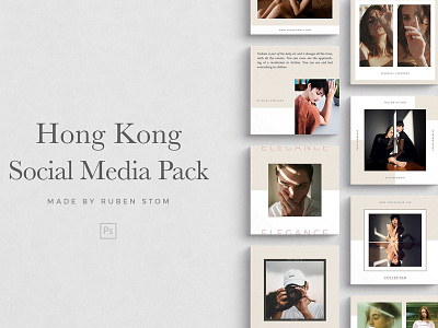 Hong Kong Social Media Pack blogger brand branding feminine instagram photoshop pinterest social social media social media pack template templates