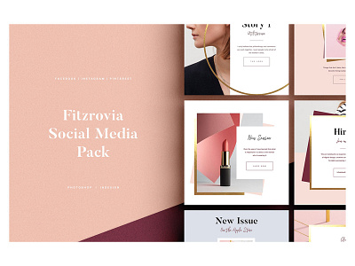 FITZROVIA Social Media Pack banner facebook feminine fitzrovia foil girl gold lifestyle social media social media pack studio