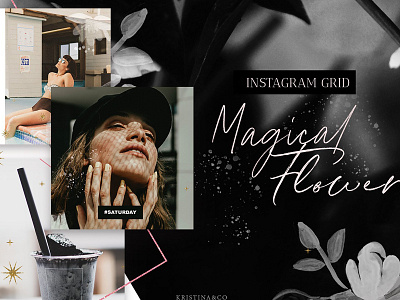 Instagram Grid & Stories template bundle flower instagram instagram grid instagram stories magic mood boards pack social media template