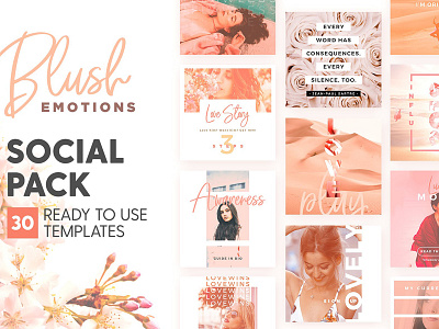 Blush Emotions - Social Pack fashion girlboss gold foil instagram instagram blogger invitation lifestyle luxury modern social media social pack stories