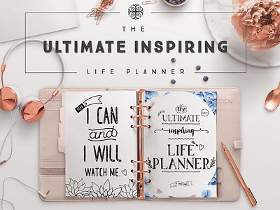 The Ultimate Inspiring Life Planner a5 organizer brand stationery branding inserts inspiration inspirational quotes inspiring life planner life planner motivational quotes planner planner inserts printable planners printables stationery template