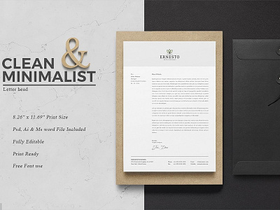 Letterhead branding business clean corporate corporate identity corporate letterhead elegant envelope identity letter letterhead letterhead template minimalist presentation print print ready professional simple template templates