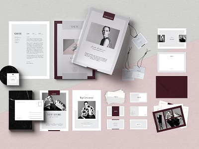 Grete Brand Identity Pack blogger brand brand identity brand identity pack brand kit brand pack branding branding guide business business cards business cards design clean corporate corporate identity letterhead media kit minimal simple template templates