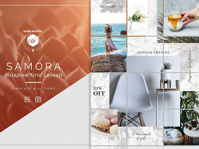 Samora Instagram Posts Layout blogger brand design feminine instagram instagram grid instagram layout instagram posts layout instagram puzzle instagram stories instagram templates photoshop psd template samora grid samora instagram samora layout social media social media templates template templates