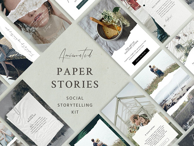 Paper Animated Stories - Social kit animated animated instagram animated posts animated stories animation background folded paper instagram kit mockup paper paper animated stories paper mockup portfolio poster sketchbook social social media texture torn paper