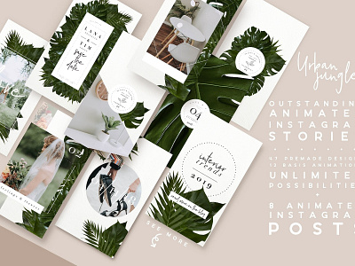 ANIMATED URBAN JUNGLE | Stories animated animated instagram animated instagram stories animated posts animated stories animated story animation blogger branding fashion instagram instagram stories jungle palm leaves posts social media social media templates stories template templates