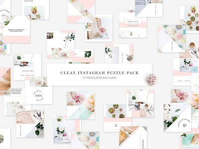 Clean Instagram Puzzle Pack advertisement blog blogger board branding clean clean instagram fashion feminine grid instagram instagram puzzle instagram puzzle pack moodboard puzzle social media social media templates stories template templates