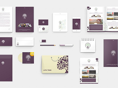 LifeTree - Brand Identity brand brand identity brand stationery branding business business card corporate corporate branding corporate identity design creative elegant envelope identity invoice letterhead print ready professional stationery template templates