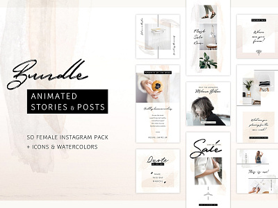 Animated Posts & Stories animated animated instagram animated post animated posts animated stories animated story animation branding fashion feminine instagram instagram stories post posts social media social media templates stories story template templates