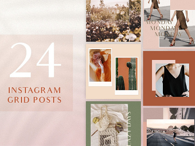 Chic Instagram Grid Post Templates branding chic clean fashion feminine grid posts instagram instagram grid post instagram grid posts instagram post templates instagram posts instagram stories instagram templates minimal post social media social media pack social media templates template templates