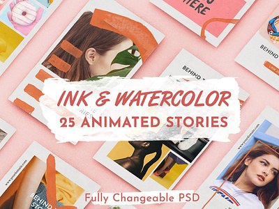 INK & WATERCOLOR animated stories animated animated instagram animated instagram story animated stories animated story animation blogger branding elegant fashion feminine ink instagram social media social media templates stories template templates watercolor watercolor animated stories