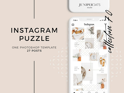 Instagram Puzzle Template blogger branding clean elegant fashion feminine instagram instagram puzzle instagram puzzle template instagram stories instagram template minimal puzzle puzzle template social media social media pack social media templates stories template templates