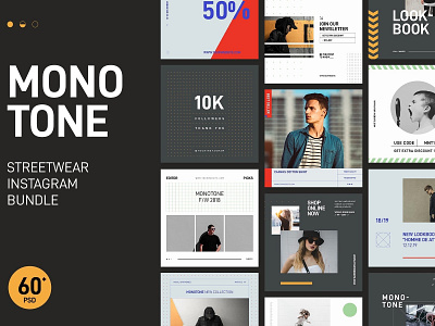 Monotone Streetwear Instagram Bundle blogger branding elegant fashion instagram instagram post instagram posts instagram stories instagram story modern monotone social media social media pack social media templates stories street streetwear streetwear instagram bundle template templates