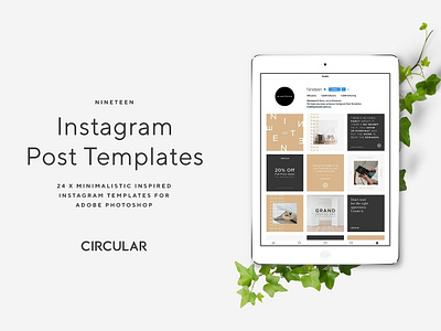 NINETEEN / Instagram Post Templates blogger branding elegant fashion feminine instagram instagram post instagram post template instagram post templates instagram stories instagram template minimal photoshop post social media social media pack social media templates stories template templates