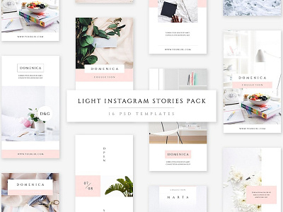 Light Instagram Stories Pack clean cosmetic eco flower green instagram instagram stories pack light light instagram logo moodboard natural nature photographer template