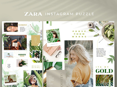 Zara - Instagram puzzle blog blog template blogger design designer elegant floral florist flowers instagram instagram puzzle instagram puzzle template instagram template instagram templates mood board moodboard puzzle social media template travel