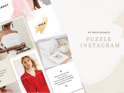 Instagram puzzle blogger branding clean design elegant instagram instagram posts instagram puzzle instagram puzzle template instagram stories instagram template lifestyle modern puzzle social media social media pack social media templates stories template templates