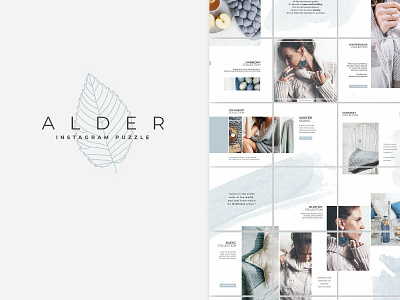 Alder Instagram Puzzle Template blogger branding elegant fashion feminine instagram instagram puzzle instagram puzzle template instagram stories instagram template modern photoshop puzzle puzzle template social media social media pack social media templates stories template templates