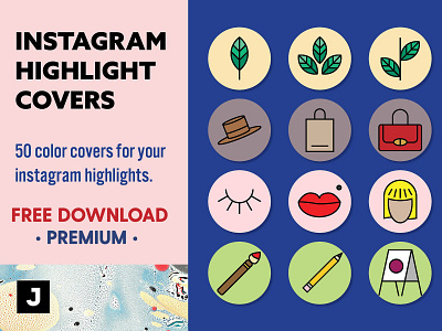 Free Download - Instagram Highlight Covers branding color cover covers craft diy icon icons instagram instagram highlight instagram highlight covers instagram highlights marketing profle social media story template