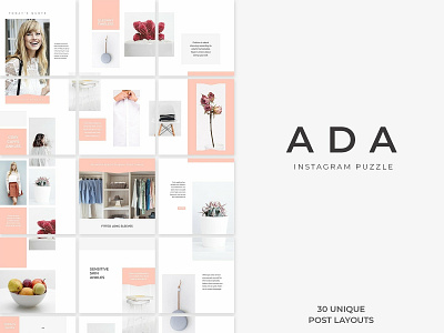 Ada Instagram Puzzle Template blog blogger branding creative fashion feed feminine instagram instagram puzzle instagram puzzle template instagram template instagram templates lifestyle minimal psd puzzle puzzle template social media social media templates template