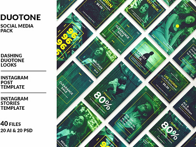 Duotone Social Media Pack blogger branding duotone duotone social media duotone template elegant fashion feminine instagram instagram posts instagram social media instagram stories instagram template photoshop social media social media pack social media templates stories template templates