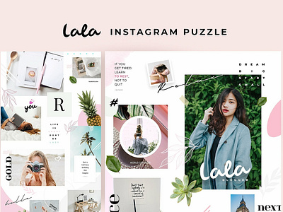 Lala - Instagram puzzle blogger branding clean elegant girlboss instagram instagram grid instagram post instagram puzzle instagram puzzle template instagram stories instagram template moodboard puzzle puzzle template social media social media pack social media templates template templates