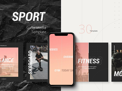 SPORT - Social Media Template blogger branding clean elegant fashion feminine fitness gym instagram instagram stories motivation social media pack social media template social media templates sport sport social media sport template template templates