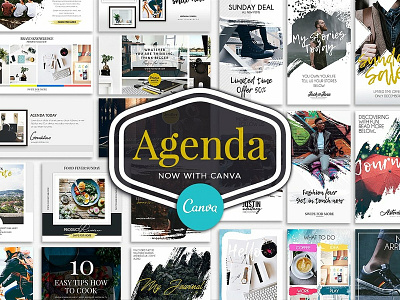 AGENDA Bundle beauty blog blog cover blogger branding business canva canva banners canva facebook canva stories canva template instagram lifestyle minimal minimal logo sale social media template templates travel