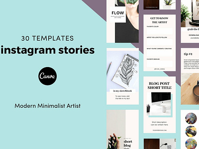 Canva Instagram Stories for Artists artisit artists blogger branding canva instagram canva instagram stories canva template clean elegant instagram instagram stories instagram story instagram template minimal modern social media social media pack social media templates template templates