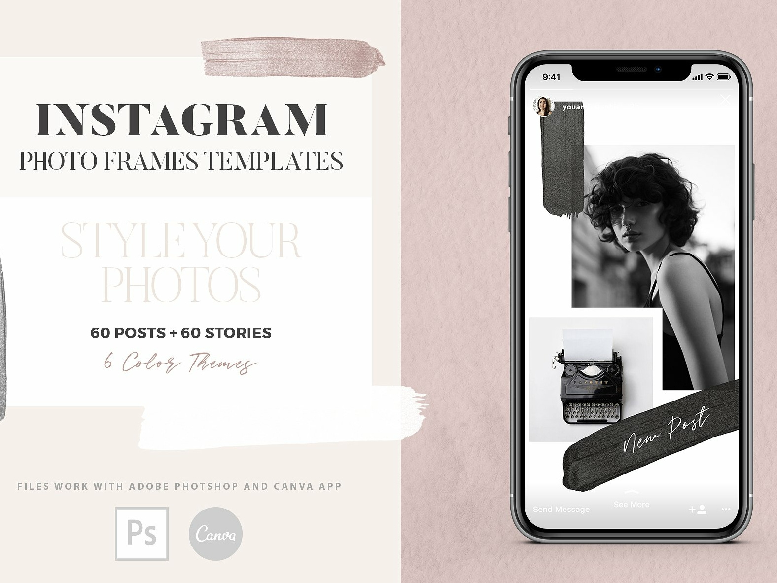 Instagram Photo Frames Templates By Social A Instagram Photo Frames Templates Blogger Branding Modern Social A Pack Clean Feminine Stories
