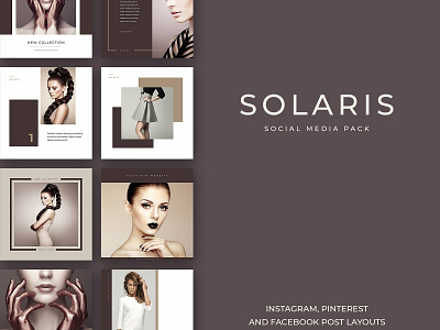 Solaris Social Media Pack blogger branding elegant fashion feminine gold instagram instagram posts layout pack photography photoshop post social media social media pack social media template social media templates solaris template templates