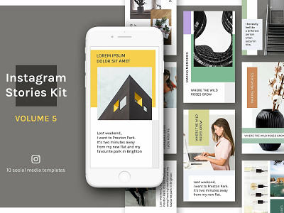 Instagram Stories Kit (Vol.5) blog instagram instagram kit instagram stories instagram stories kit lifestyle luxury modern mood promo promotion simple social social media social media kit stories stories kit stylish template trendy