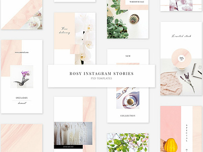 Rosy Instagram Stories Pack commercial feminine handmade instagram instagram ads instagram stories instagram stories pack instagram template promotion quotes rose rose gold rose template rosy rosy instagram rosy instagram stories social media template templates watercolor