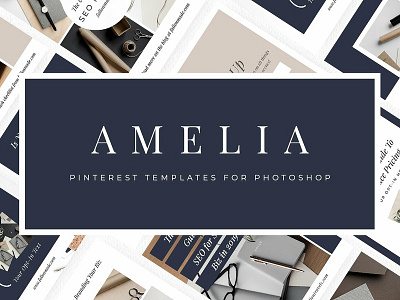 Amelia - Pinterest Templates amelia blog post template blog template blog templates blogger branding clean elegant fashion modern pinterest pinterest design pinterest template pinterest templates social media social media pack social media templates social template template templates