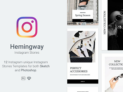 Hemingway Instagram Stories Template blogger branding clean elegant fashion feminine instagram instagram sketch instagram stories instagram stories template instagram story instagram template minimal social media social media pack social media templates stories stories template template templates