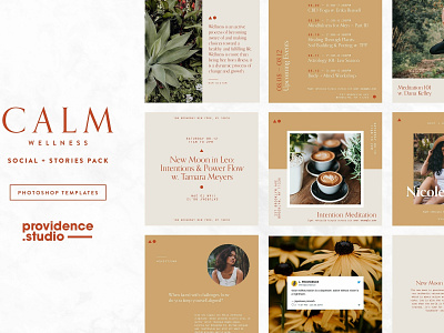 CALM Wellness Social Pack blogger branding calm calm wellness creative entrepreneur fitness health instagram instagram stories lifestyle social social media social media templates stories pack template templates wellness wellness social pack yoga