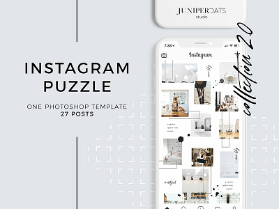 Heart&Soul Instagram Puzzle Template blogger branding clean elegant feminine heart instagram instagram puzzle instagram puzzle template instagram stories instagram template modern photoshop photoshop template social media social media pack social media templates soul template templates