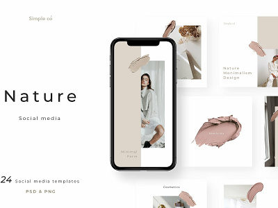 Nature - social media template beauty blogger branding elegant fashion instagram instagram posts instagram stories minimal minimalism nature nature template posts social media social media template social media templates stories template templates white