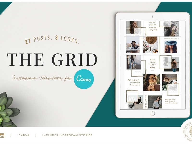 canva instagram grid template