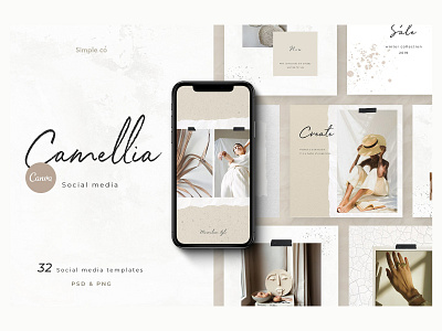 CANVA / Camellia - social media pack blogger branding camellia canva canva posts canva stories canva template canvas clean elegant feminine instagram instagram stories social media social media pack social media template social media templates stories template templates