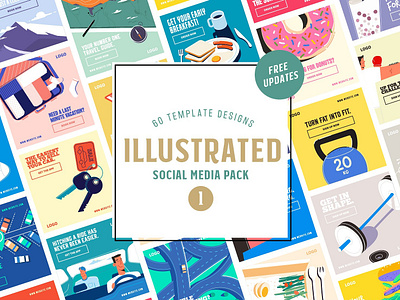 Illustrated Social Media Pack blogger branding clean design designs elegant illustrated illustrated social media illustration instagram instagram posts instagram template modern social media social media pack social media templates stories template template designs templates