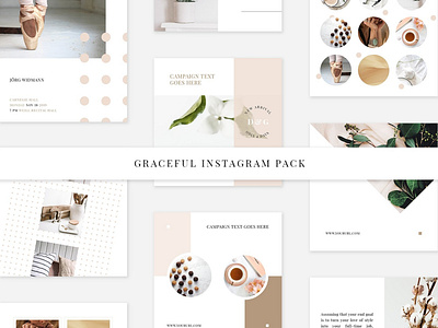 Graceful Instagram Pack clean cosmetic eco flower grace graceful green instagram instagram stories pack logo moodboard natural nature photographer social media