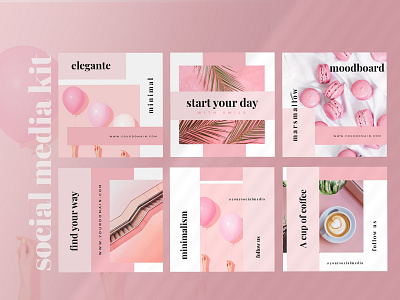 Pink - Instagram Post Template clean elegant fashion feminine instagram instagram banner instagram post instagram post template instagram posts instagram stories instagram template modern pink pink template social media social media pack social media template social media templates template templates